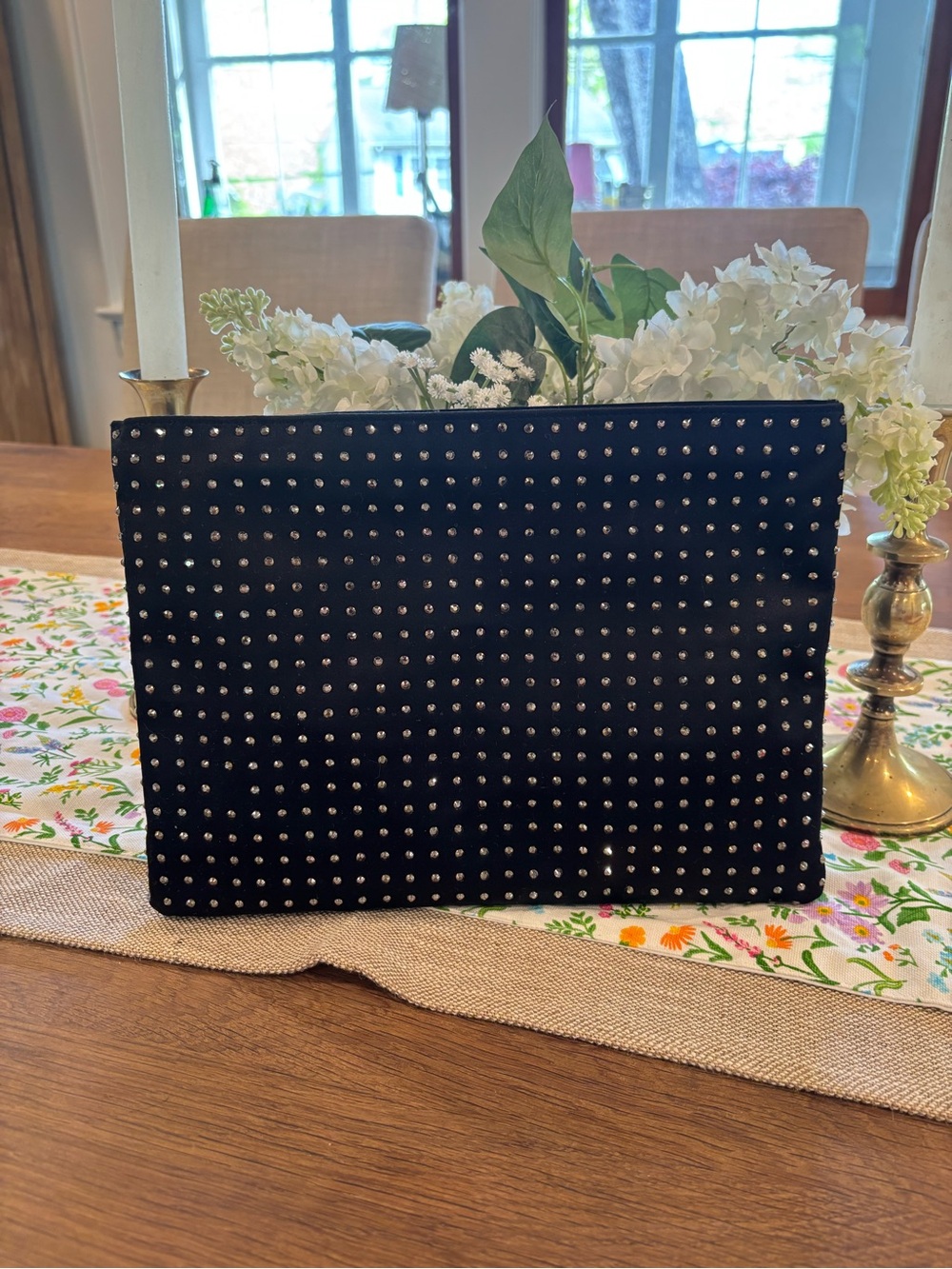 Studded Black Decorative Accent Pillow Cover - Black